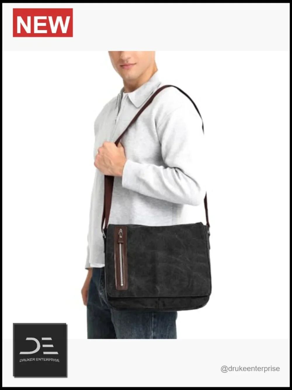 Vintage Canvas Messenger Bag Unisex Shoulder Laptop Satchel Crossbody